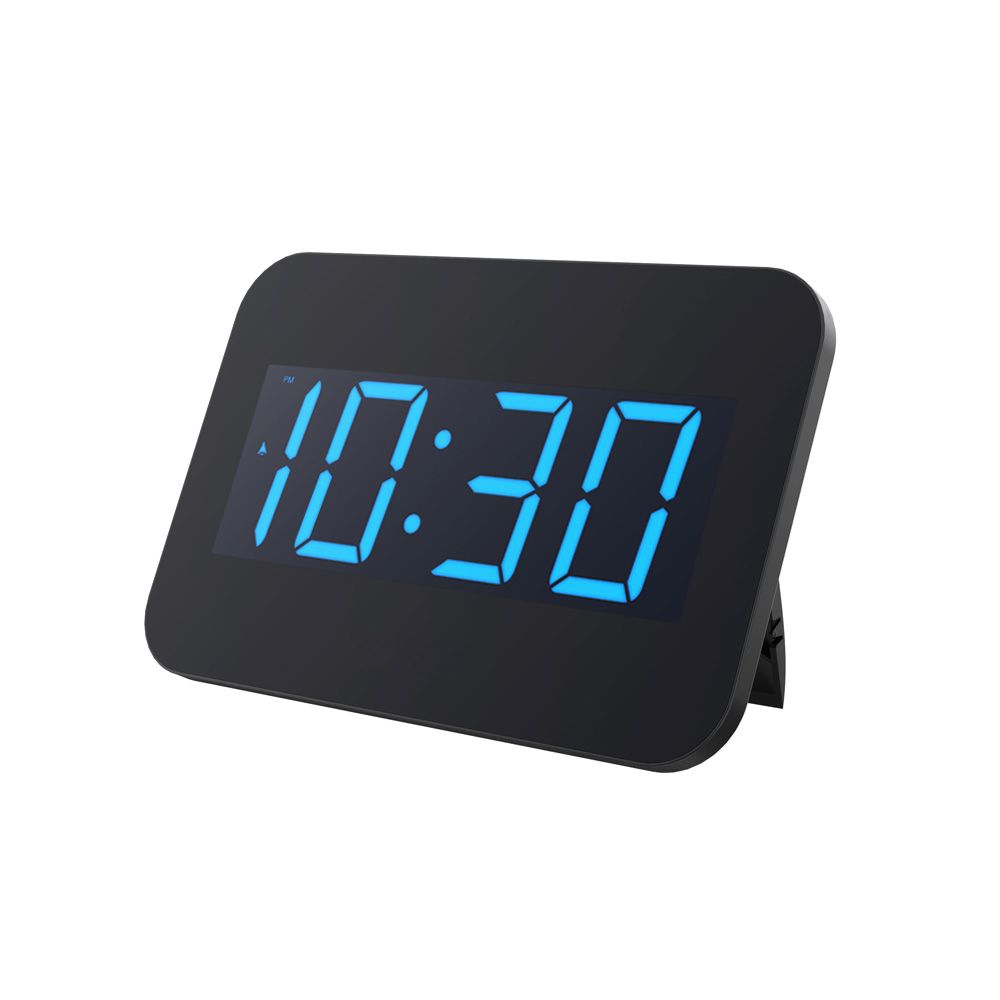 Baldr Wall Desk Clock Large Blue Backlight Led Time Display Alarm Snooze Modern Watch Bedroom Office Digital Table Eu Plug