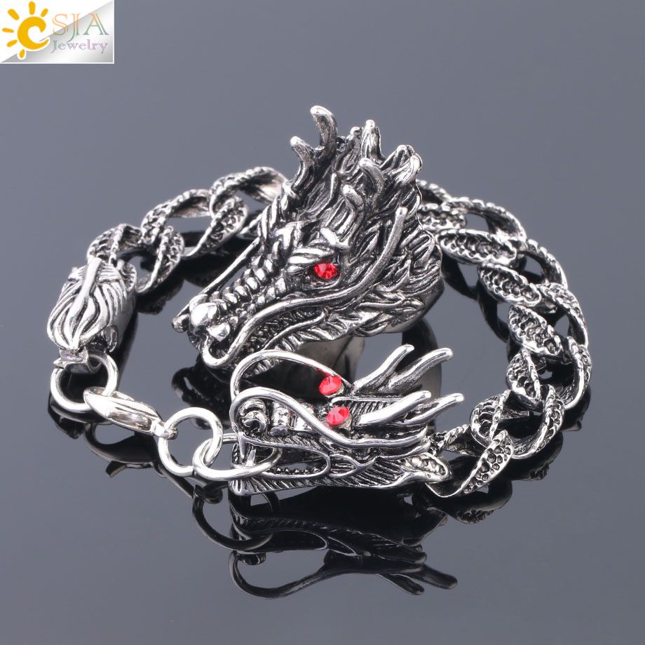 2021 CSJA New Gothic Jewelry Sets For Men Antique Silver