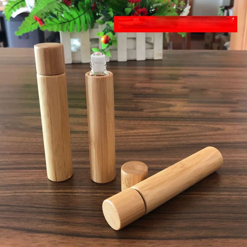 Download 2021 10ML Glass Packaging Bottle With Stainless Steel Roller Empty Bamboo Roll Bottle Perfume ...