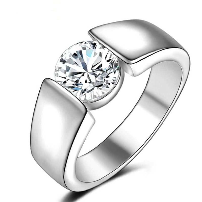 925 Sterling Silver Ring Cubic Zirconia Wedding Engagement Jewelry