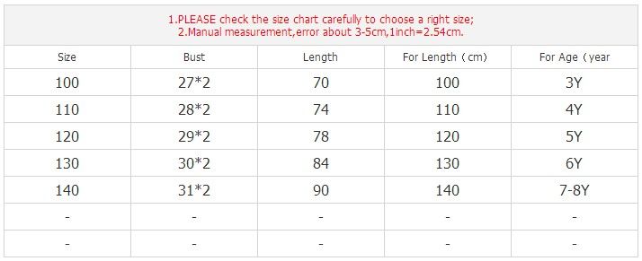 Little Girls Size Chart