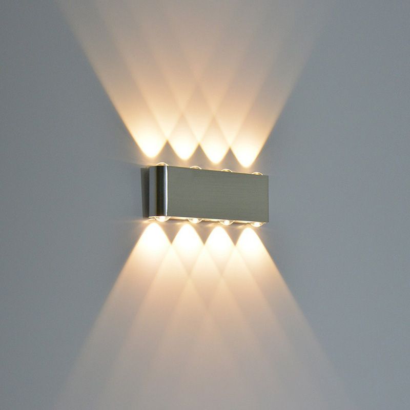 Modern 8w Led Up Down Wall Sconce Lighting Spotlight Decorative Lights Lamp Rectangle Light For Garden Ac85 265v 10pcs