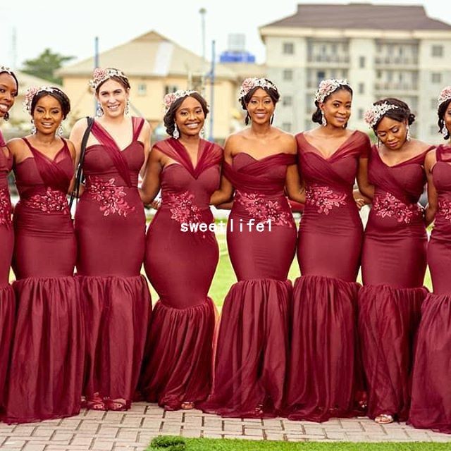 burgundy convertible bridesmaid dress