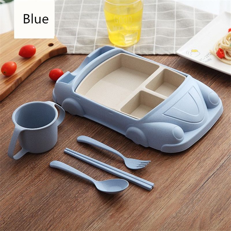 wheat stalk baby food plate partition children s tableware bowl rice wheat stalk baby food plate partition children s tableware bowl rice cartoon car household anti fall meal tray suit car model cutlery environmental