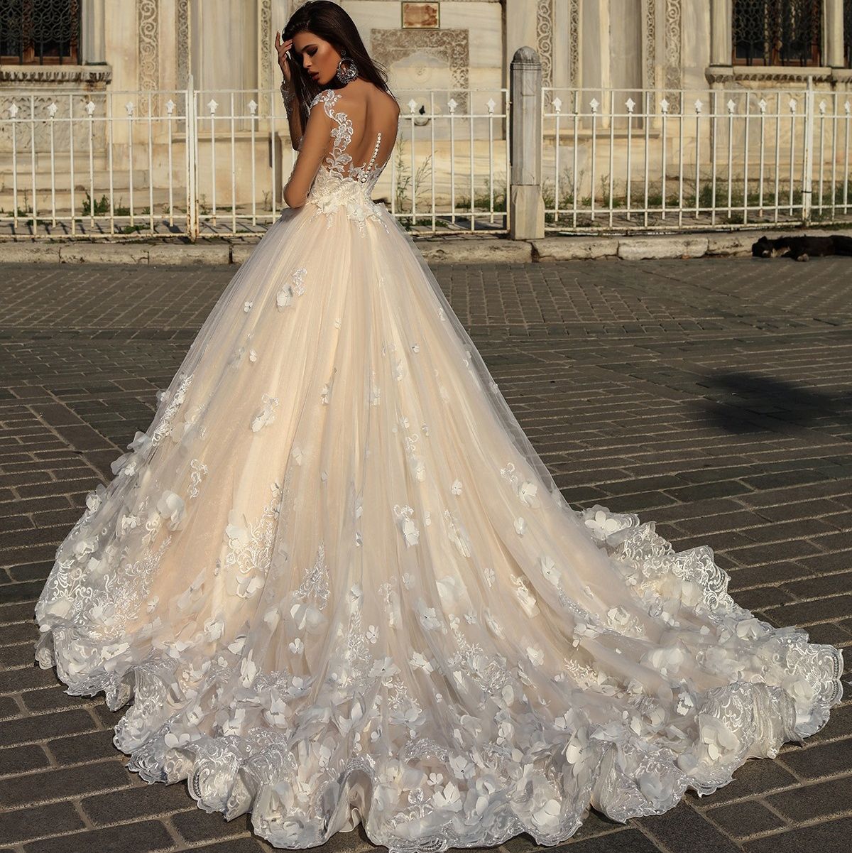 tulle wedding dress a line