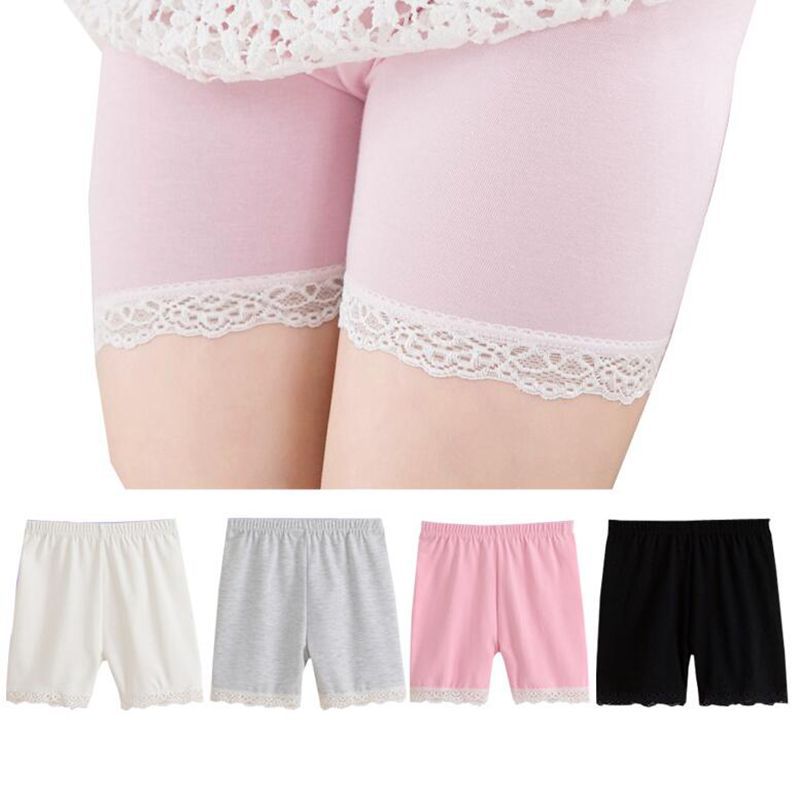 2019 Summer Fashion Girls Cotton Short Leggings Lace Short Leggings For Girls Lace Safety Pants