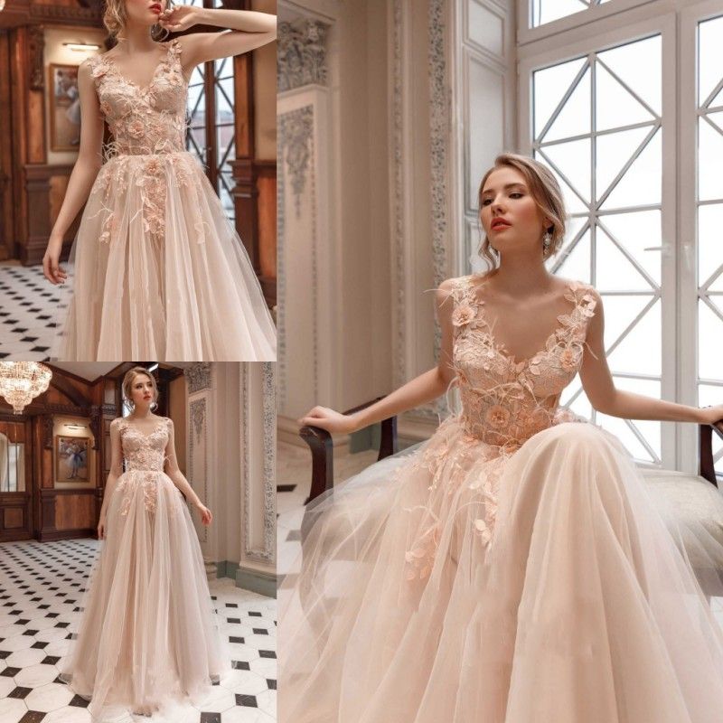 compre pasteles de plumas 3d apliques florales vestidos de novia con