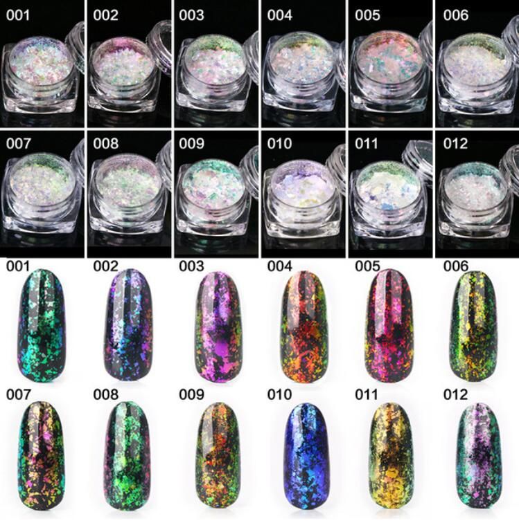 Multi Colored Nails Acrylic diy glitter nail flash powder manicure powder fireworks multi color shiny neon effect nail beauty powder nail acrylic nails from beautyshop8888