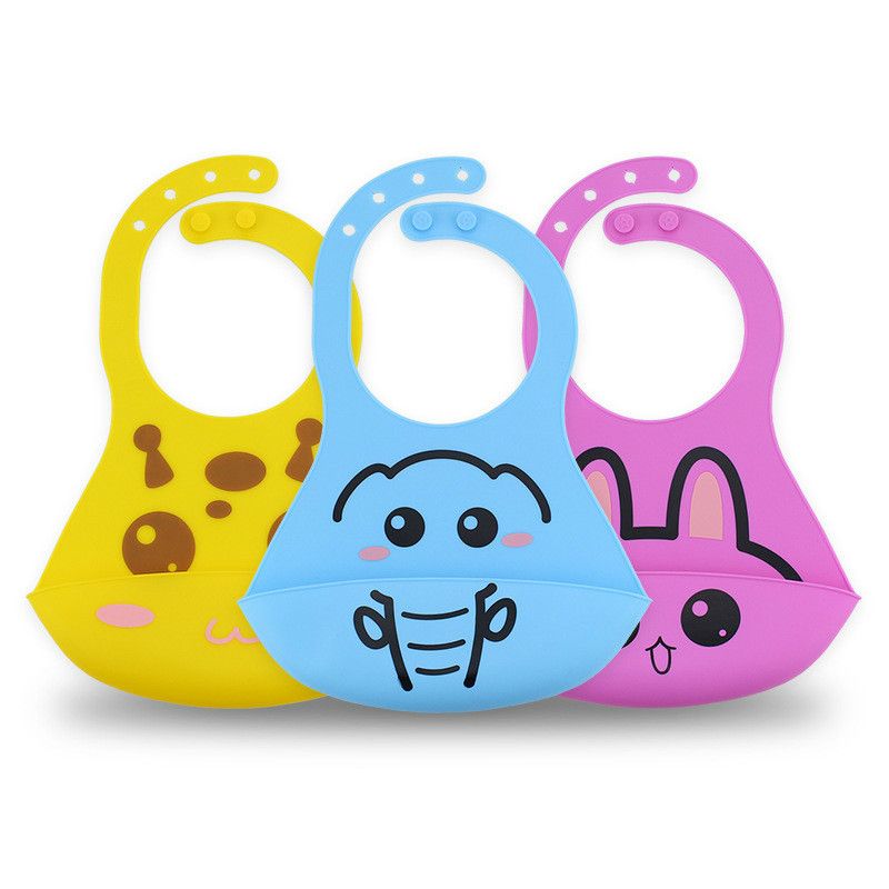 4Pcs 1 Set Bébé Bavoir Imperméable Alimentation Bébé salive serviette Newborn Cartoon tabliers