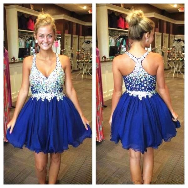 short blue dress homecoming