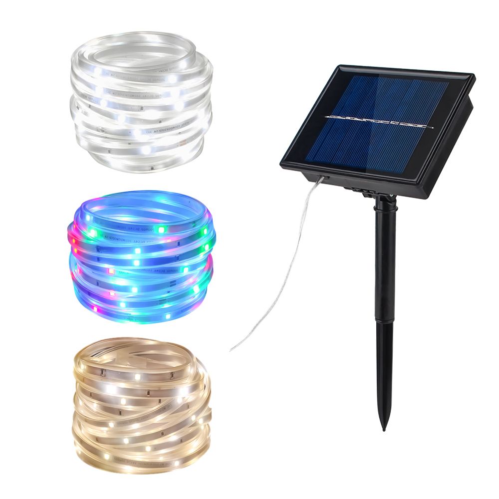 Solar Led Strips Waterproof Ip67 Power Lamp 3 Modes Lighting Tape Ribbon Outdoor Decoration