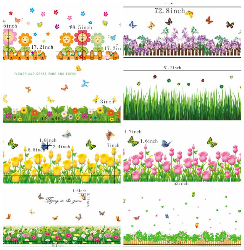 zs sticker flowers wall sticker natural home decor grass home decor