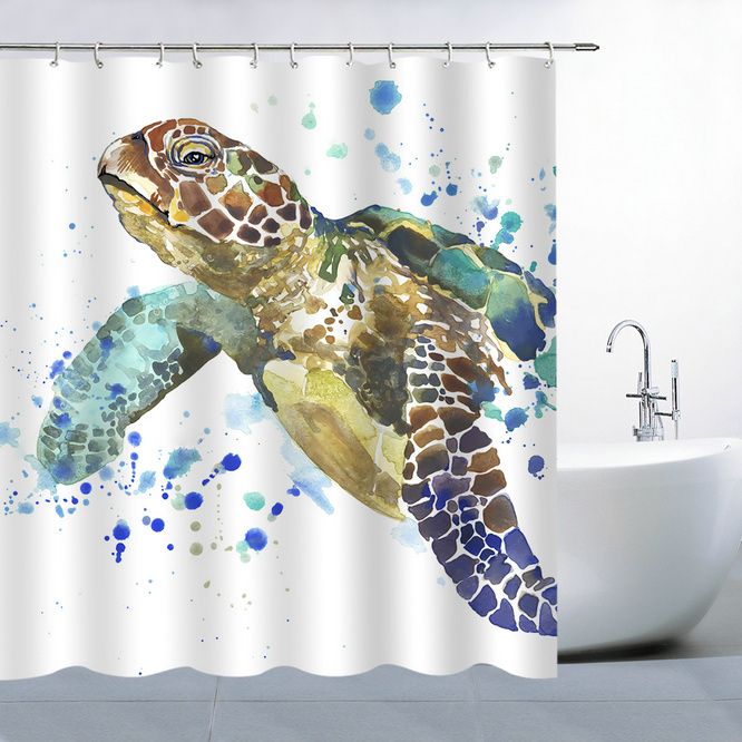 2019 Animal Series Turtle Shower Curtain 69 X 70 Inch Polyester 2019 Animal Series Turtle Shower Curtain 69 X 70 Inch Polyester Fabric Waterproof Mildew Bathroom Supplies Blackout Hanging Curtains From Party8