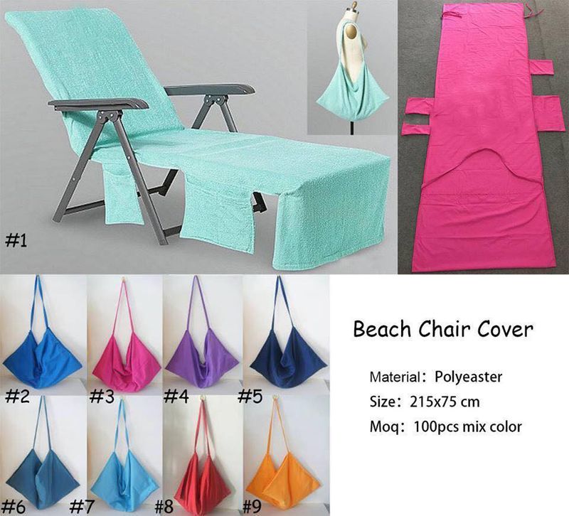 Microfiber Beach Chair Cover Towel Pool Lounge Blankets Portable With Strap Towels Double Layer Blanket