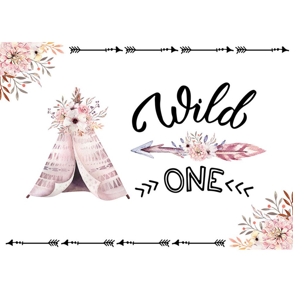 2019 Wild One Birthday Party Booth Backdrop Printed Tent Flowers 2019 Wild One Birthday Party Booth Backdrop Printed Tent Flowers