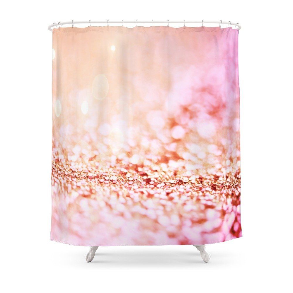 Pink Shiny Glitter Sparkle Girly Valentine Backdrop On Shower