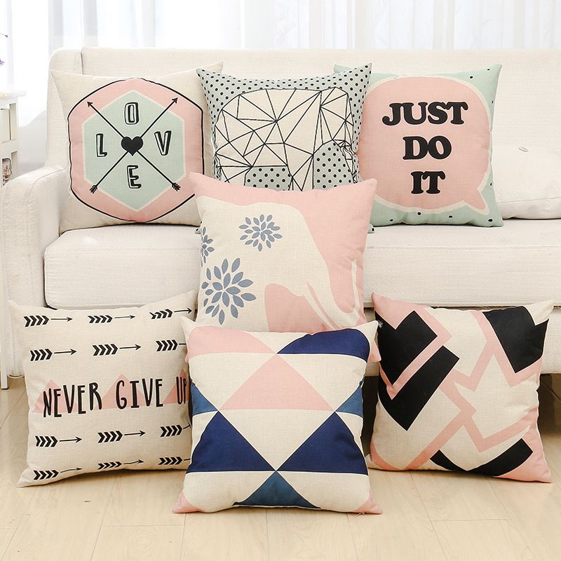 Geometry Printed Throw Pillows Fashion Decorative Sofa 18 X Geometry Printed Throw Pillows Fashion Decorative Sofa 18 X Inch Office Chair Home Couch Pillow Bh18061 Exterior Cushions Lawn On