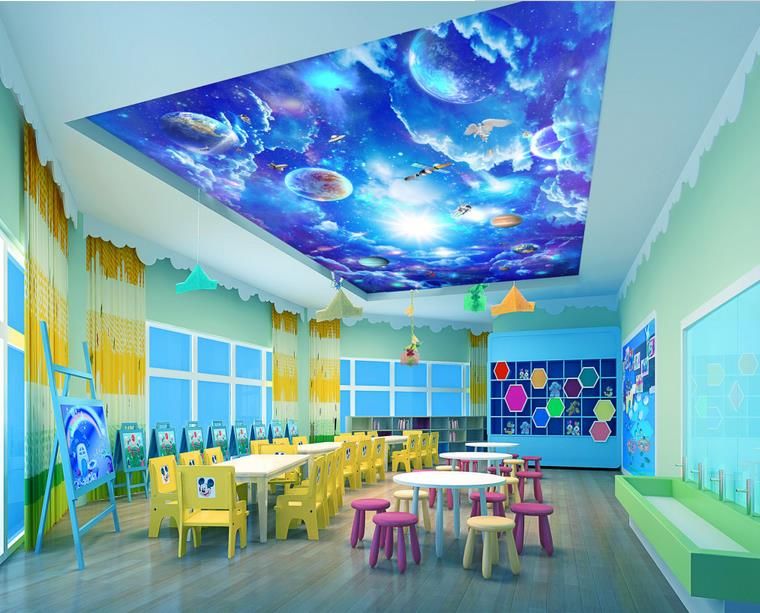 Compre Techo Personalizado Mural Papel Pintado 3d Cielo Papeles De