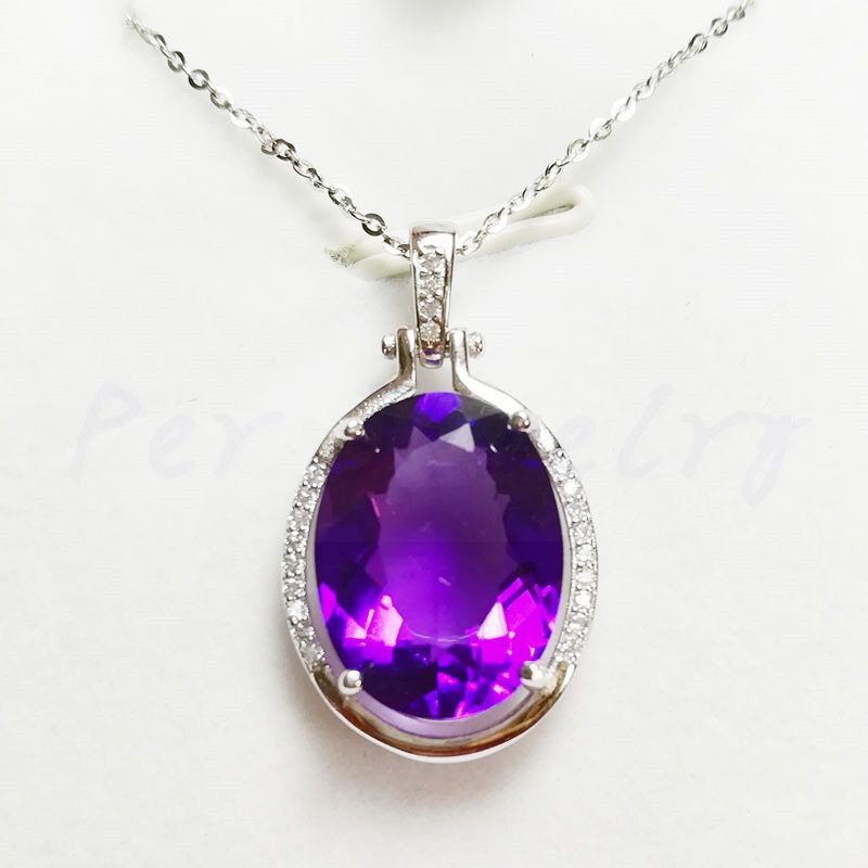 2019 Amethyst Necklace Pendant Natural Real 925 Sterling 2019 Amethyst Necklace Pendant Natural Real 925 Sterling Silver Big Gem 9 5ct Gemstone Jc18072201 From Frenky 206 94 Dhgate Com