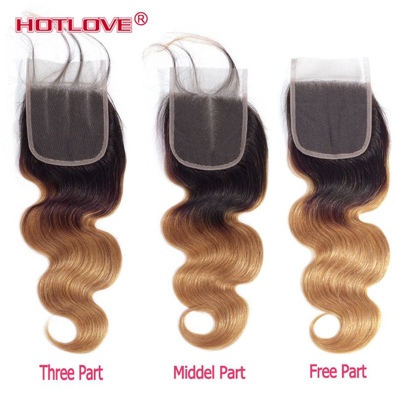 Grosshandel Brazilian Ombre Hair Bundles Mit Verschlusskorperwelle Two Tone Ombre Farbe T1b 27 Dark Roots Blonde 3 Bundle Mit Verschluss Hotlove Von