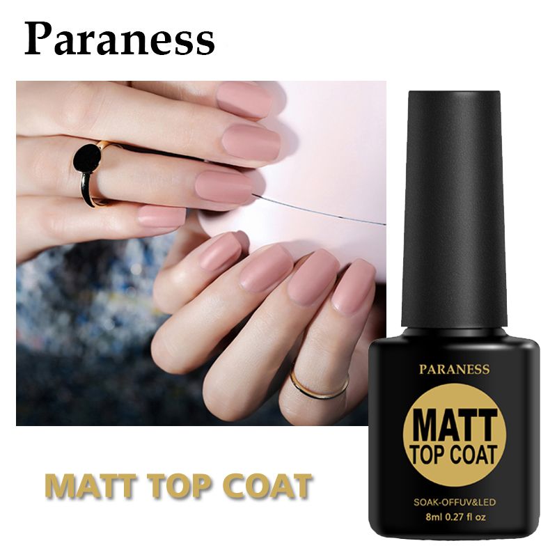Paraness 8ml Transparent Matte Top Nail Gel Polish Surface No Light Paraness 8ml Transparent Matte Top Nail Gel Polish Surface No Light