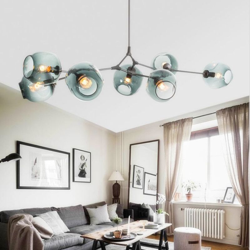 Modern Multi Start Glass Ball Chandeliers Lighting For Living Room Modern Multi Start Glass Ball Chandeliers Lighting For Living Room Bedroom Kitchen Decor Vintage Vallkin Hanging Light Fixture Black Chandelier