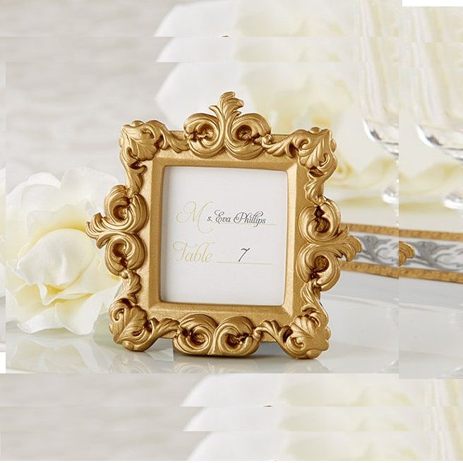 Resin Baroque Gold Place Card Holder Wedding Birthday Party Photo