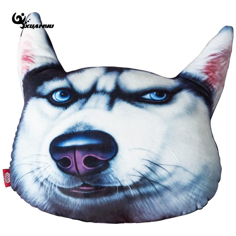 3d Husky Dog Pillow Throw Case Car Seat Neck Headrest Lovely Auto Safety Interior F