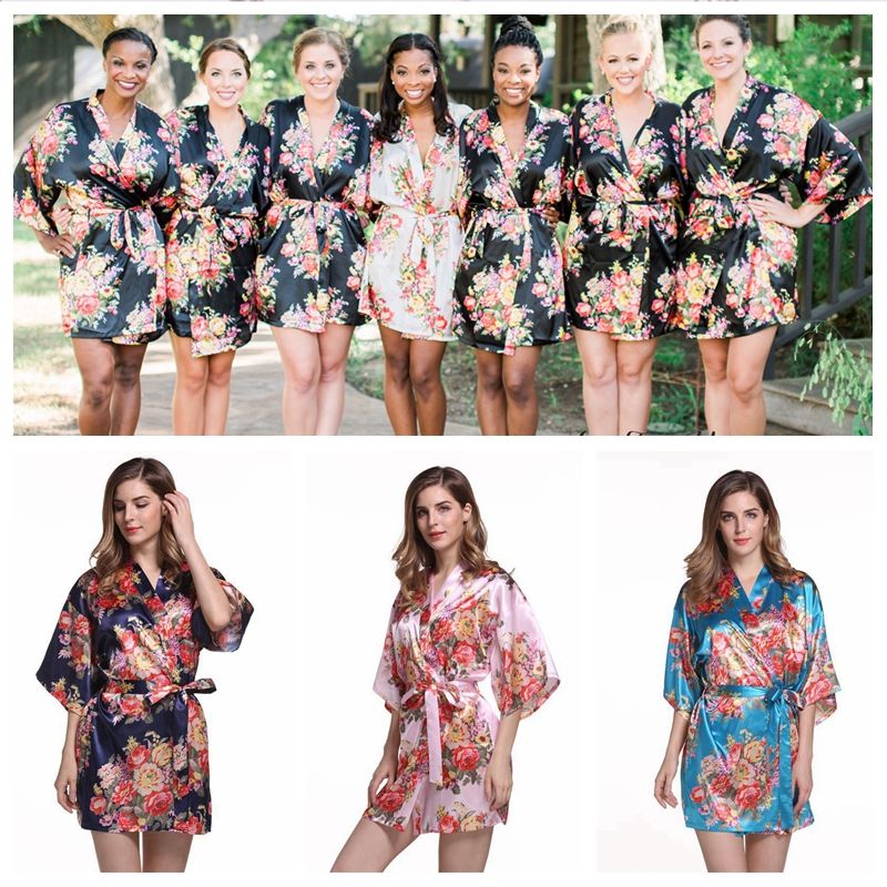 Floral Satin Bridesmaid Robe Wedding Day Robe Bridesmaid Gifts Flower Print Kimono Dressing Bath Robe For Woman Cny210 Robes For Woman Bridesmaids Robe Floral Satin Bridesmaid Robe Wedding Day Robe Bridesmaid Gifts Flower Print Kimono Dressing Bath Robe For Woman Cny210 Robes For Woman Bridesmaids Robe