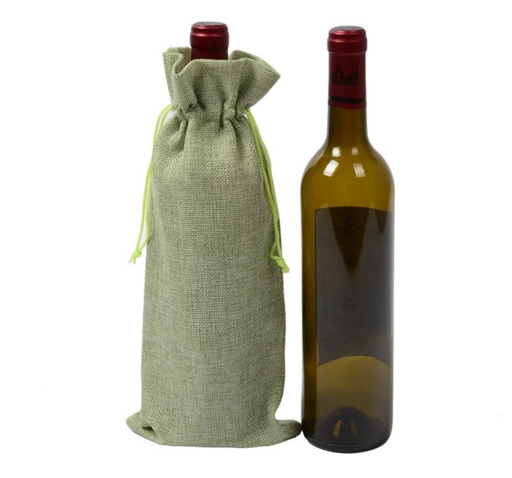 3 X Jute Hessian Rustic Gift Wine Bottle Bag