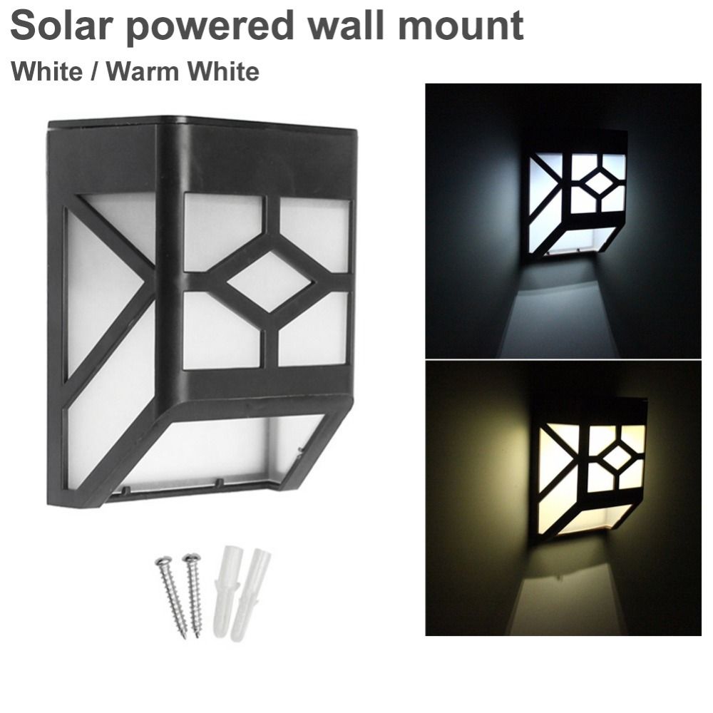 8pcs Pack Outdoor Solar Powered Wall Mount 2 Led Mission Style Deck Accent Lights White For Light Landscape Garden Cool