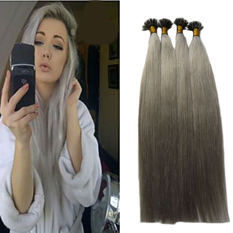 Fusion Hair Extensions 200s Grey U Tip Hair Extensions 200g