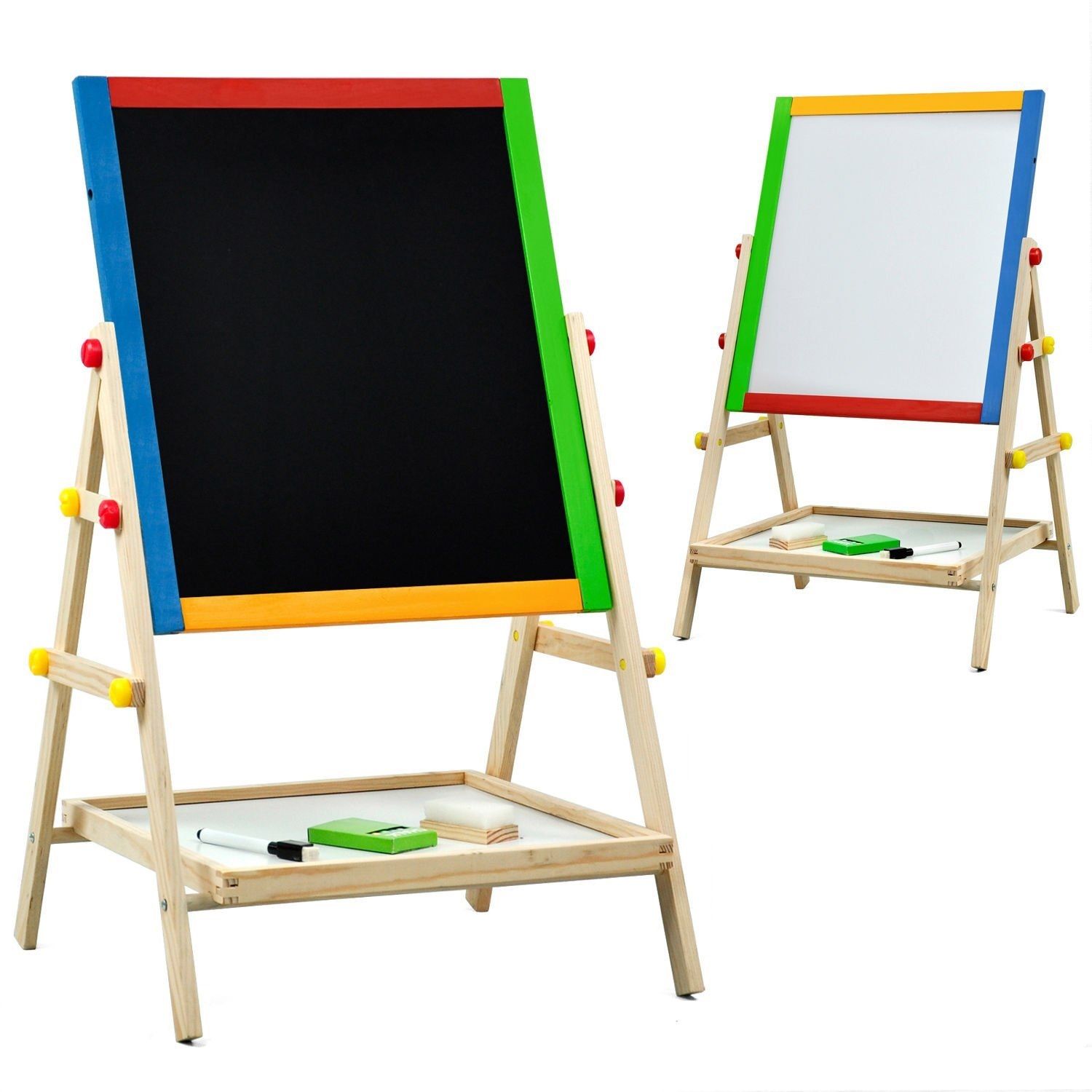 2018 Children Kids 2 In 1 Wooden Drawing Board Artist Easel Double 2018 Children Kids 2 In 1 Wooden Drawing Board Artist Easel Double Sided Black Chalk White Dry Ease Small From Piaojun2018