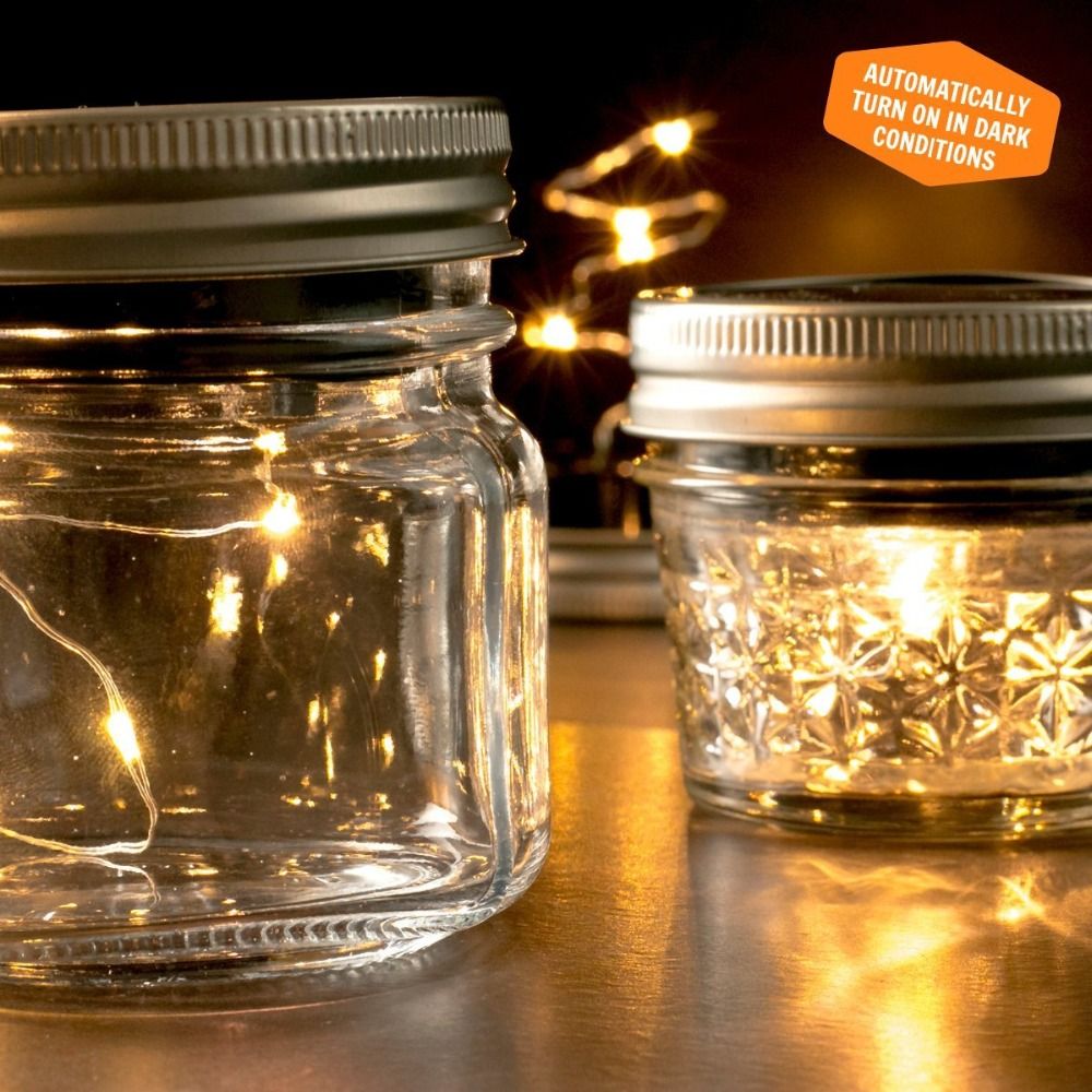 2021 Solar Sun Glass Jar Light LED Night Lights,Included Jar ,Lid And String Firefly Starry