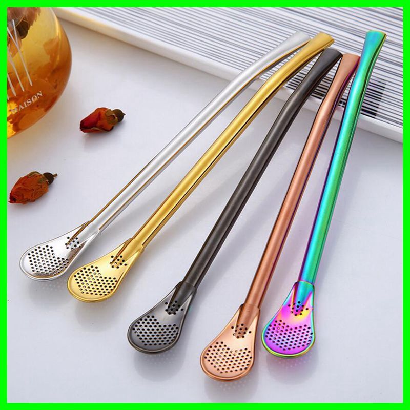 ful Bombilla Straw Filters Stainless Steel Drinking Straw Spoons Tea