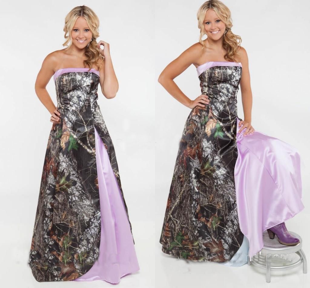 purple camo bridesmaid dresses