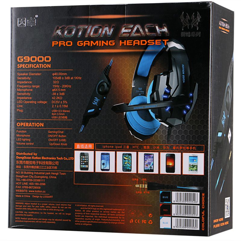 Kotion Each G9000 Gaming Headset Cool Headphones 35mm Stereo Jack
