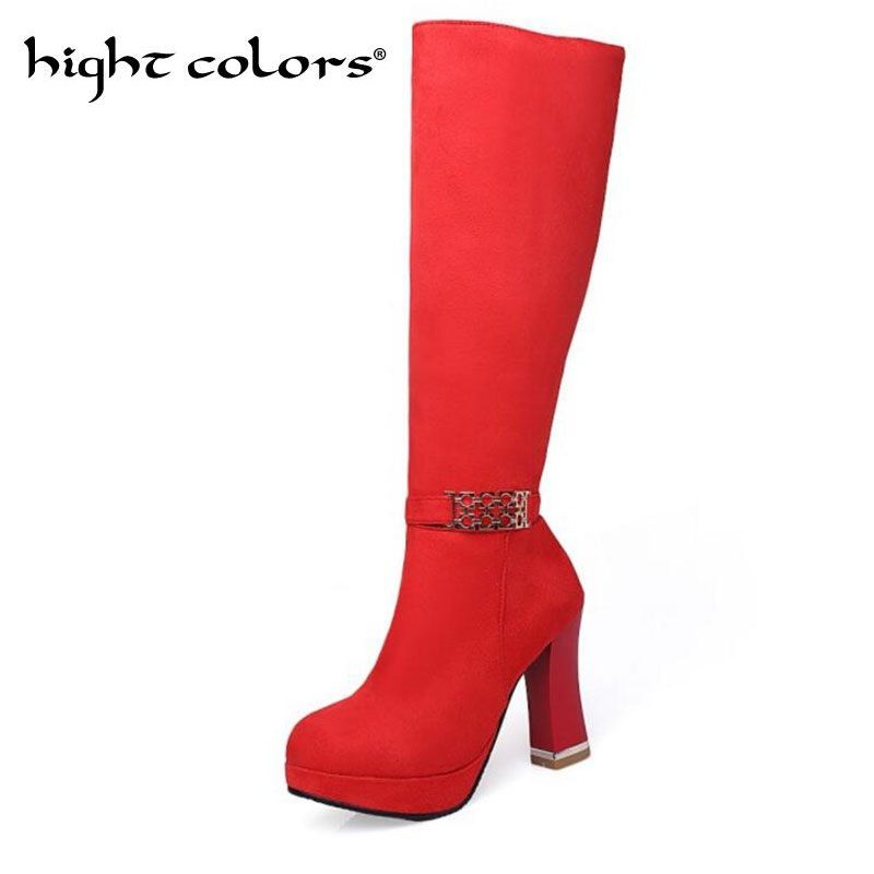 Mujeres Rodilla Botas Montar Cremallera Lateral Tacón De Compre A La wqg8Uw1f