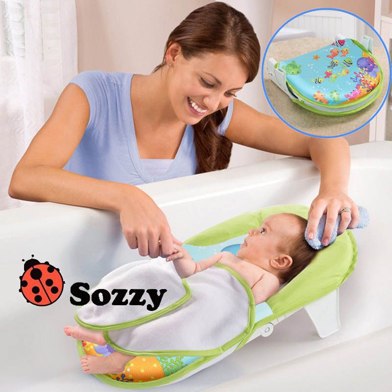 Sozzy Foldable Newborn Bath Tub Bed Pad Kids Shower Net Baths Chair Shelf Infant Bathtub Support For 0 12 Months Baby S