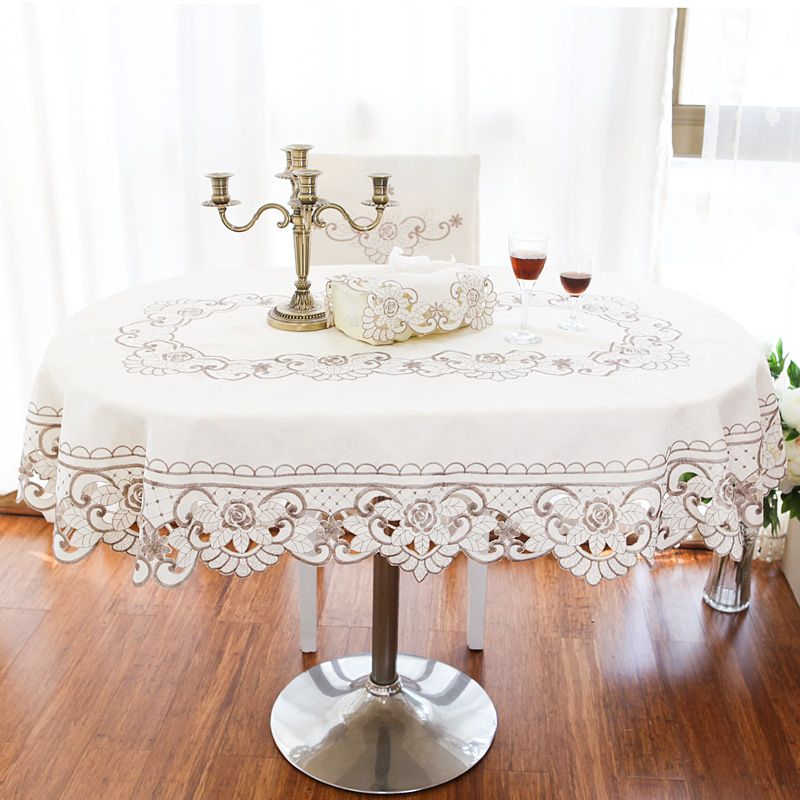 2018 New European Style Table Cloth Luxury Round Covers Cotton 2018 New European Style Table Cloth Luxury Round Covers Cotton Linen Embroidered Overlays For Home Textile Decor Fall Tablecloth