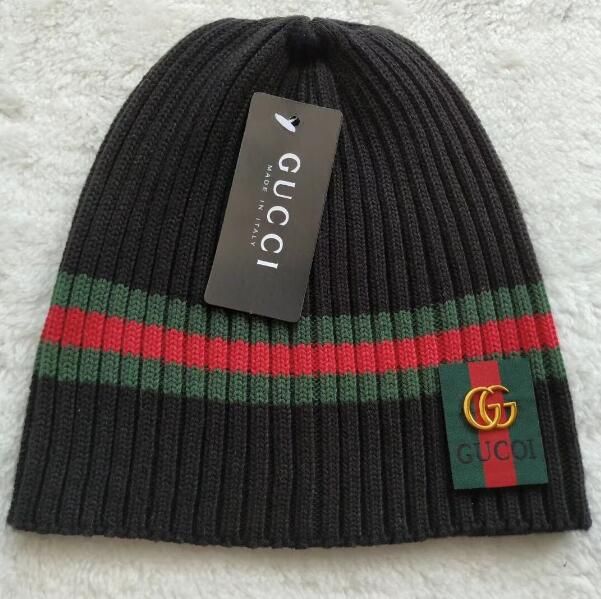 Hight Quality Green Red Striped Men Women Polo Beanies Skull Caps Knitted Hats With Original Tag