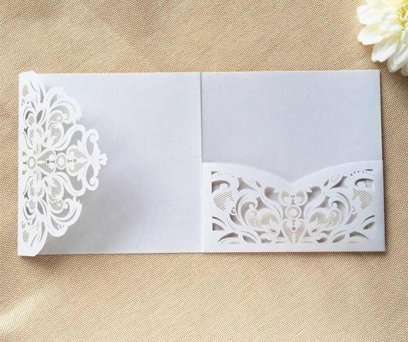 classic wedding invitation envelop pocket tri fold white floral trifold wedding invitations