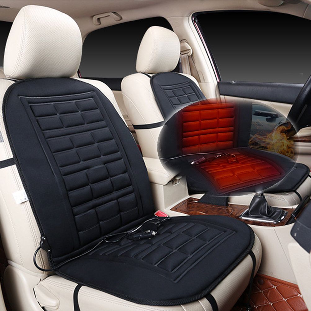 2pcs Heated Car Seat Cover Cushion Temperature Control Pad Winter Warmer Heater For Suv