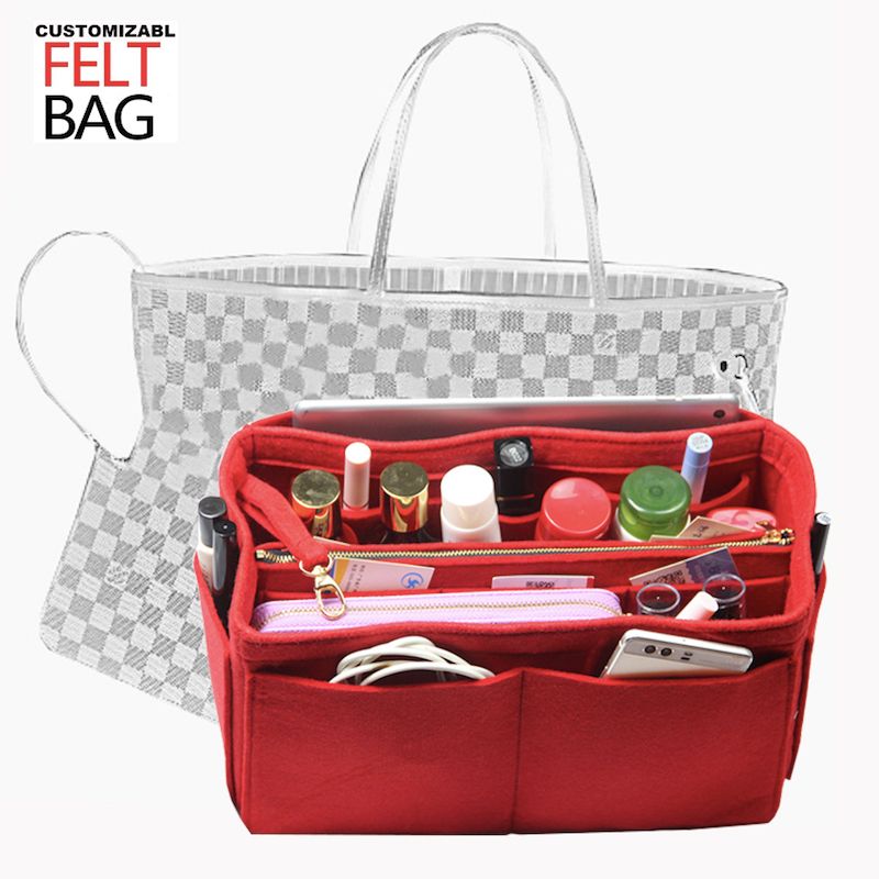 Organiseur De Sac à Main En Feutre Recyclé - Taille XL, Marron - 13 Poches - Pour Neverfull, Speedy, Graceful MM/GM