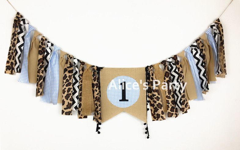 2019 New Blue Safari High Chair Banner Jungle Birthday Party Garland 2019 New Blue Safari High Chair Banner Jungle Birthday Party Garland 1st Baby Shower Decoration Zoo Cake Smash Flag Photo Props From Shuangyin005