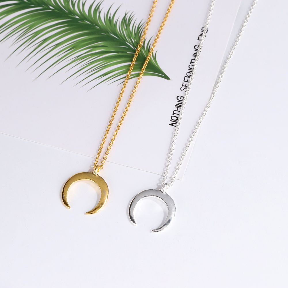 2018 New Gold Horn Necklace Maxi Long Crescent Moon Double 2018 New Gold Horn Necklace Maxi Long Crescent Moon Double For Women Charm Jewelry From Mudanflower 22 24 Dhgate Com