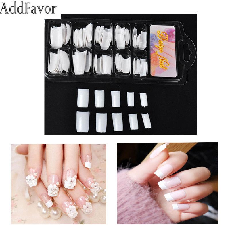 Addfavor False Nails Tips Set Easy To Wear Fake Nails Manicure Nail