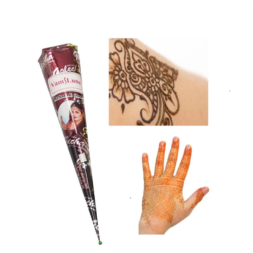 1X Natural Henna Paste Brown Color Mehndi Cone Body Art Paint Sexy