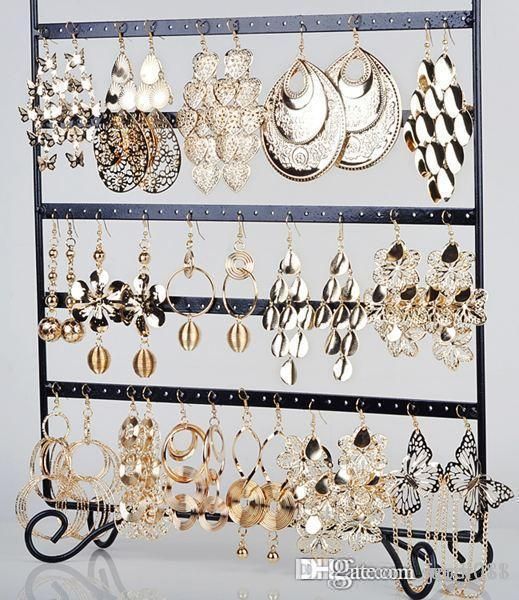 10 pairs Wholesale Jewelry lots Mixed Style Gold Plated Women Dangle Earrings Jewellery & Watches