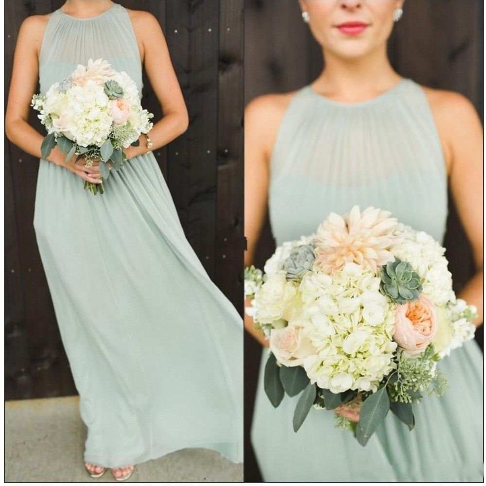 sage green bohemian bridesmaid dress